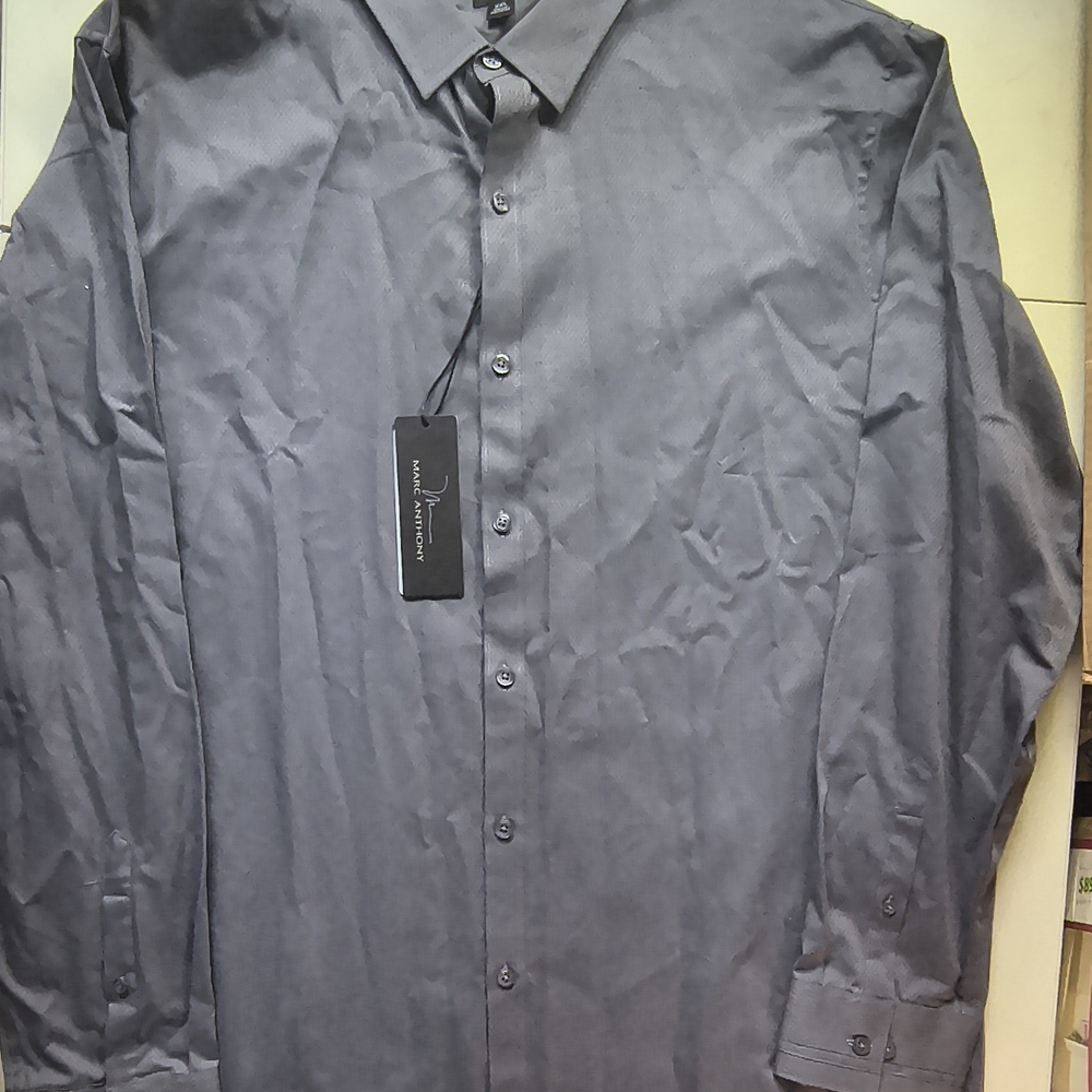 Marc Anthony Gray Casual Button Down Shirt